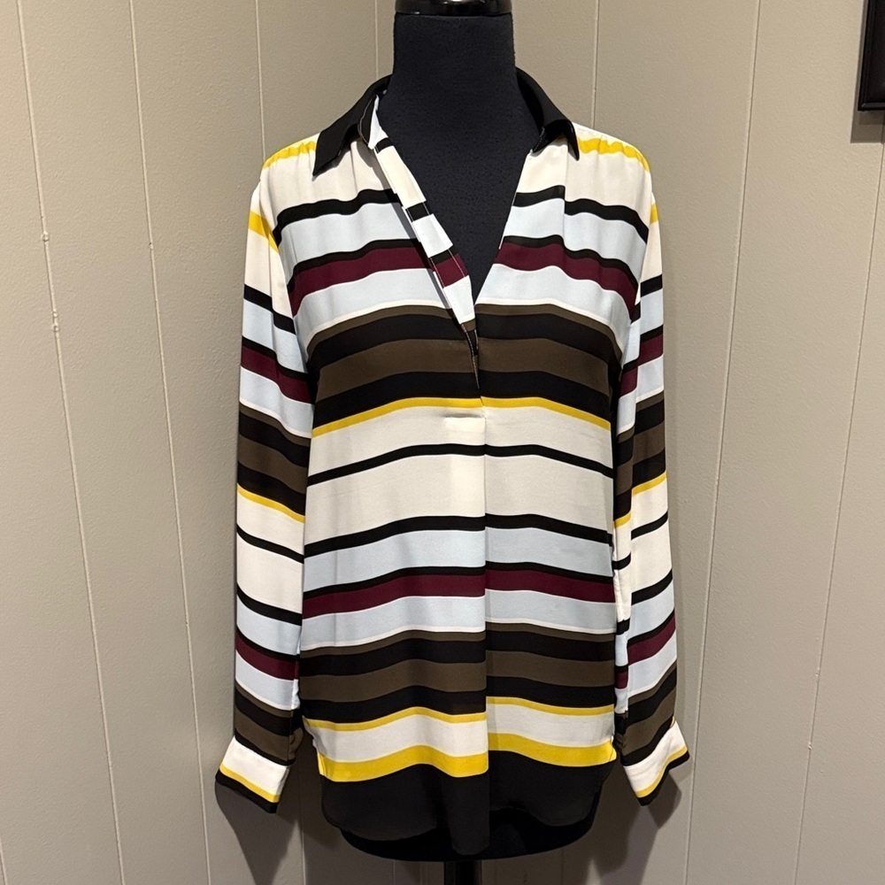 Ann Taylor Factory Women’s Small Striped Button Down Shirt